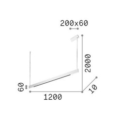 Desk - Matt White LED Linear Profile 120 cm