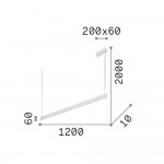 Desk - Matt Black LED Linear Profile 120 cm