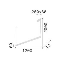 Desk - Matt Black LED Linear Profile 120 cm