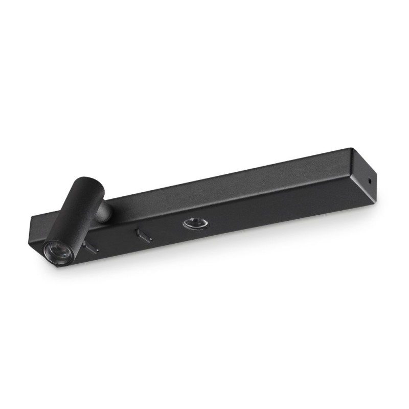 IdealLux-336787 - Bonne Nuit - Black 2 Light LED Reading Lamp