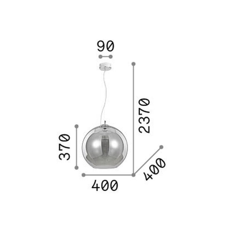IdealLux-339061 - Nemo - Brass Pendant with Amber Glass Ø 40 cm