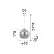 IdealLux-339061 - Nemo - Brass Pendant with Amber Glass Ø 40 cm
