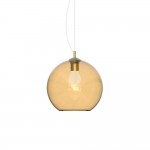 Nemo - Brass Pendant with Amber Glass Ø 40 cm