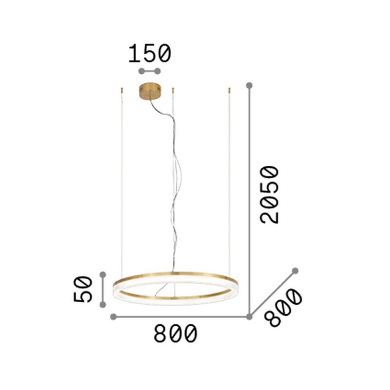 IdealLux-339146 - Crown - Decorative White LED Pendant Ø 80 cm