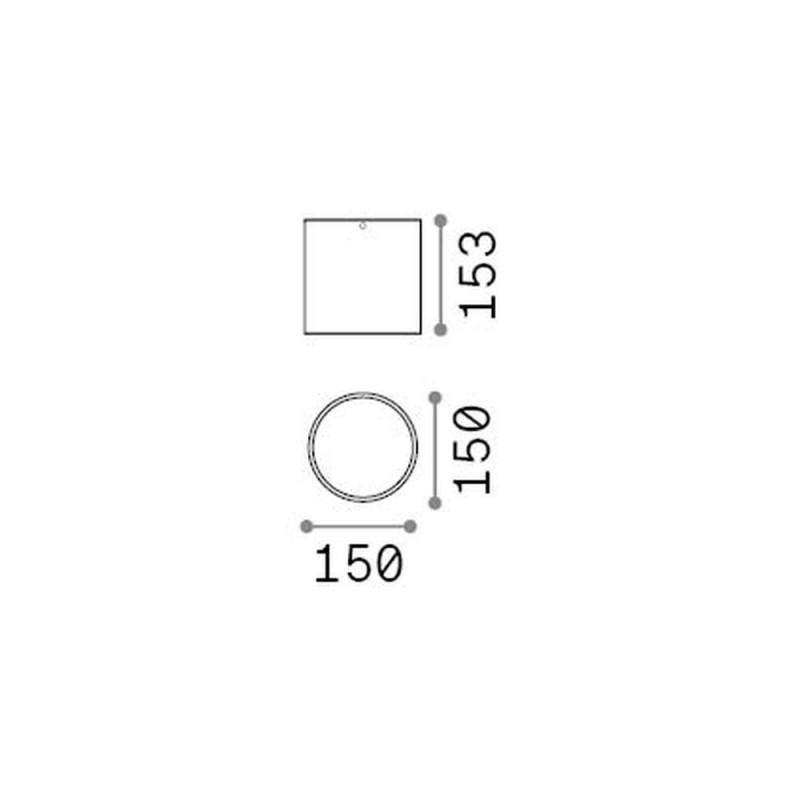 IdealLux-342702 - Techo - IP54 Surface-Mounted Grey Ceiling Light ∅ 15 cm