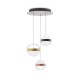 IdealLux-342993 - Galaxy - Black Nickel 3 Light LED Cluster Pendant with Multicoloured Globes