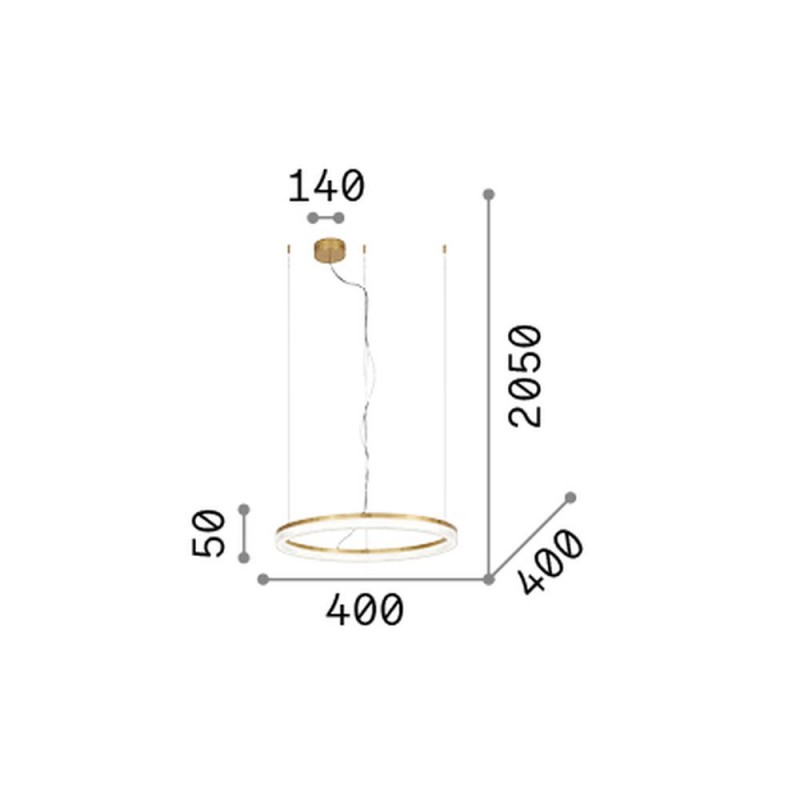 IdealLux-343402 - Crown - Decorative White LED Pendant Ø 40 cm