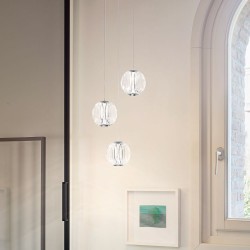 Diamond - Chrome LED Cluster Pendant with Crystal Effect