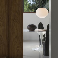 Cotton - White Pendant with White Glass ∅ 50 cm