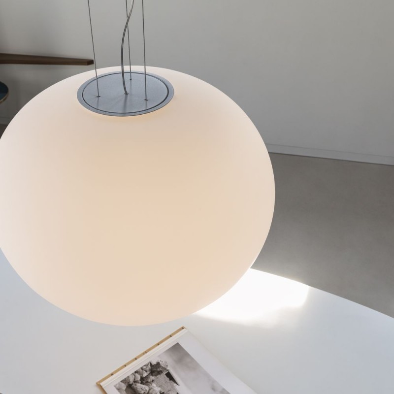 IdealLux-344591 - Cotton - White Pendant with White Glass ∅ 50 cm