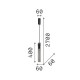 IdealLux-345512 - Flam - Black LED Pendant with Ombre Smoked Glass