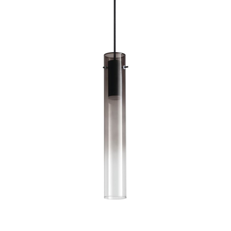 IdealLux-345512 - Flam - Black LED Pendant with Ombre Smoked Glass