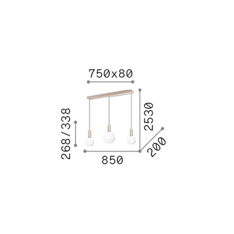 IdealLux-349213 - Odeon - Matt Varnished Magnetic LED over Island Fitting with White Glass 3200lm