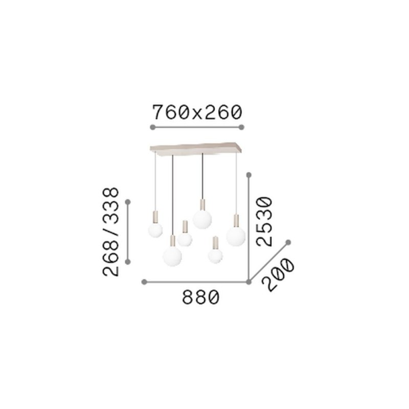 IdealLux-349220 - Odeon - Matt Varnished Magnetic LED over Island Fitting with White Glass