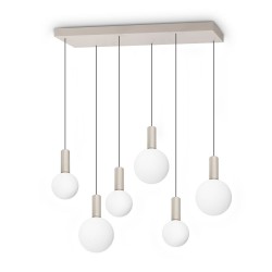 Odeon - Matt Varnished Magnetic LED over Island Fitting with White Glass