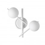 Atlas - White 2 Light Wall Lamp with Opal Glasses
