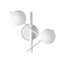 Atlas - White 2 Light Wall Lamp with Opal Glasses