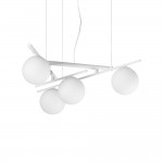 Atlas - White 4 Light Pendant with Opal Glasses