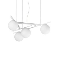 Atlas - White 4 Light Pendant with Opal Glasses