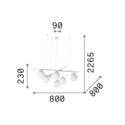 Atlas - White 6 Light Pendant with Opal Glasses