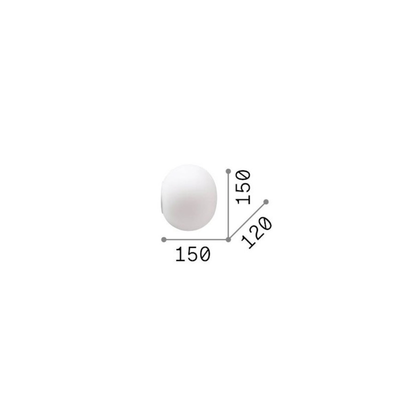 IdealLux-352329 - Cotton - White Wall Lamp with White Glass ∅ 15 cm