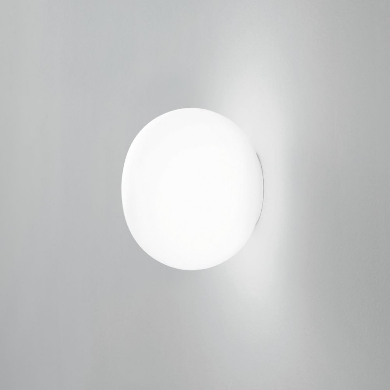 IdealLux-352329 - Cotton - White Wall Lamp with White Glass ∅ 15 cm