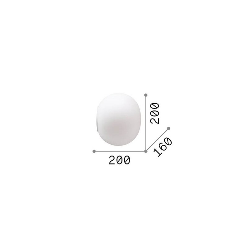 IdealLux-352336 - Cotton - White Wall Lamp with White Glass ∅ 20 cm