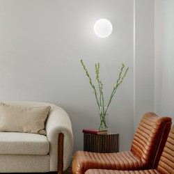 Cotton - White Wall Lamp with White Glass ∅ 20 cm