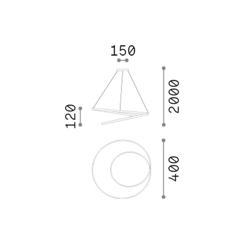 IdealLux-352435 - Oz - White LED Pendant Ø 40 cm