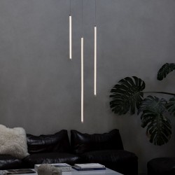 Tubix - White LED Pendant with Ribbed Diffuser