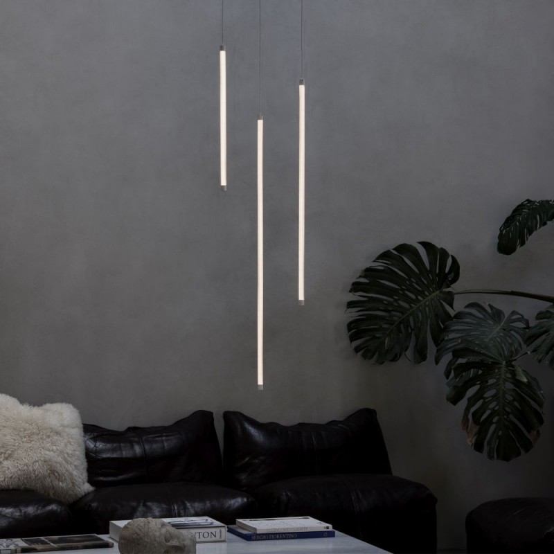 IdealLux-352664 - Tubix - White LED Pendant with Ribbed Diffuser