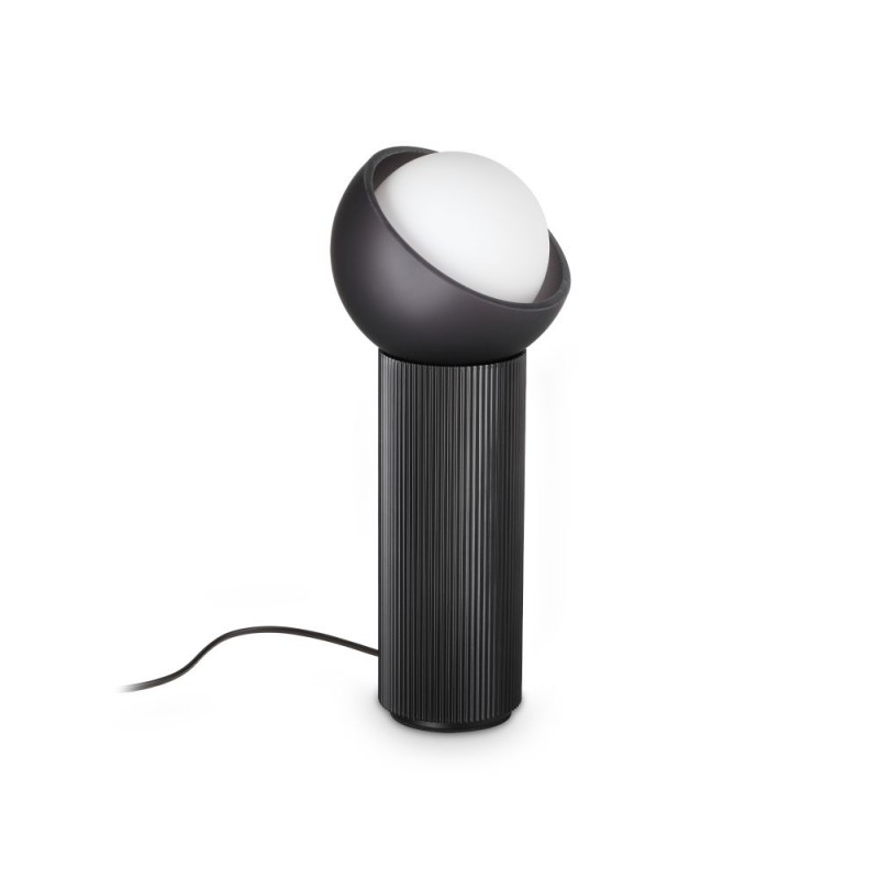 IdealLux-352848 - Bloom - Black Table Lamp with White Glass