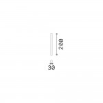 Look - Surface-Mounted Black Cylindrical LED Spotlight 20 cm