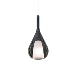 Kalique - Chrome Pendant with Smoked & White Glass Ø 18 cm
