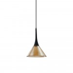 Cocktail - Black LED Pendant with Amber Glass