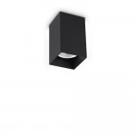 Look Square - Surface-Mounted Black Square Spotlight 10 cm