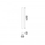 Look Square - Surface-Mounted Brass Square Spotlight 75 cm