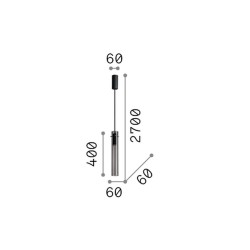 Flam - Brass LED Pendant with Amber Glass