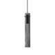 IdealLux-353883 - Flam - Black LED Pendant with Ribbed Smoked Glass