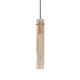 IdealLux-353890 - Flam - Brass LED Pendant with Ribbed Amber Glass