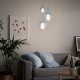 IdealLux-359694 - Kalique - Chrome Pendant with Blue & White Glass Ø 28 cm