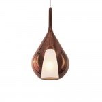 Kalique - Chrome Pendant with Copper & White Glass Ø 28 cm