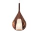 IdealLux-359779 - Kalique - Chrome Pendant with Copper & White Glass Ø 28 cm