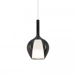 Kalique - Chrome Pendant with Smoked & White Glass Ø 18 cm