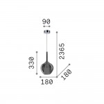Kalique - Chrome Pendant with Clear & White Glass Ø 18 cm