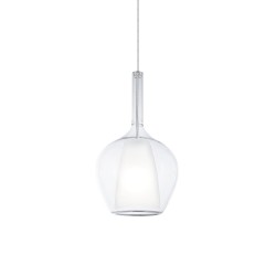Kalique - Chrome Pendant with Clear & White Glass Ø 18 cm