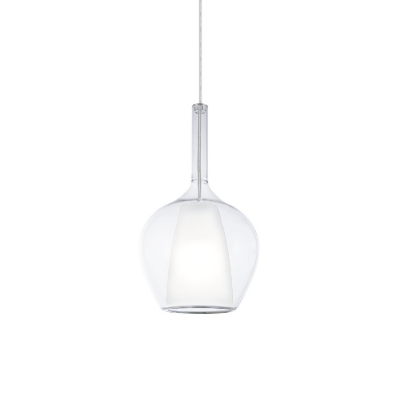 IdealLux-359939 - Kalique - Chrome Pendant with Clear & White Glass Ø 18 cm