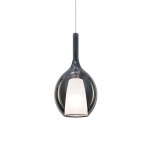 Kalique - Chrome Pendant with Smoked & White Glass Ø 18 cm