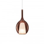 Kalique - Chrome Pendant with Copper & White Glass Ø 18 cm
