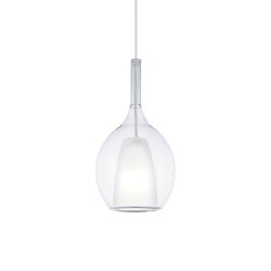 Kalique - Chrome Pendant with Clear & White Glass Ø 18 cm